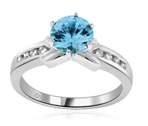 1.88 Carat 14k White Gold Zircon And Diamond Ring - R01172