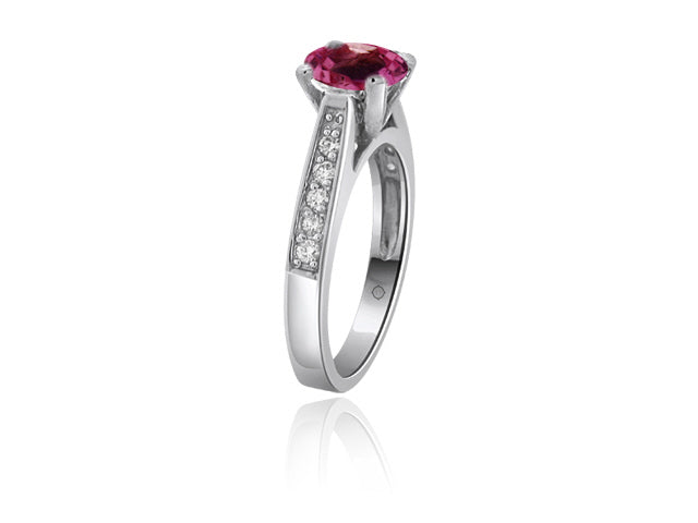 1.72 Carat 14k White Gold Pink Sapphire And Diamond Ring - R01430