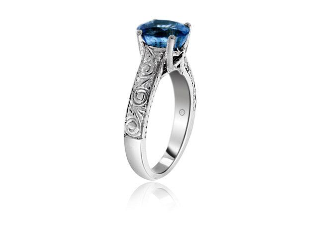 3.02 Carat 14k White Gold Sapphire Ring - R10279