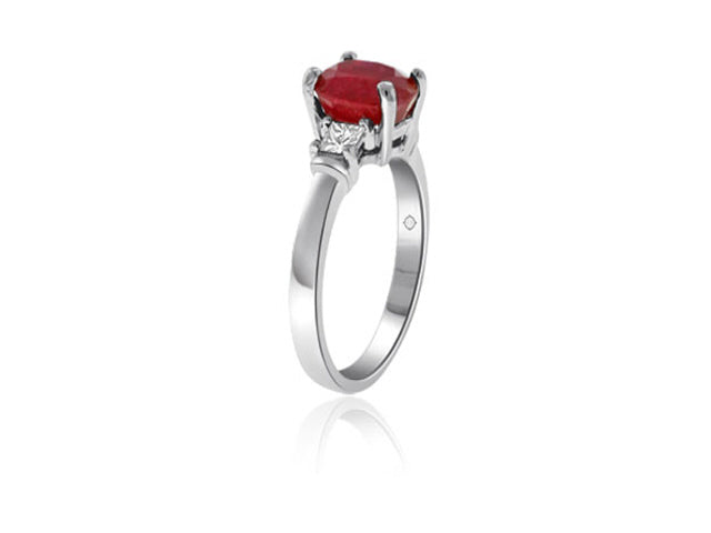 3.53 Carat 14k White Gold Ruby And Diamond Ring - R10300