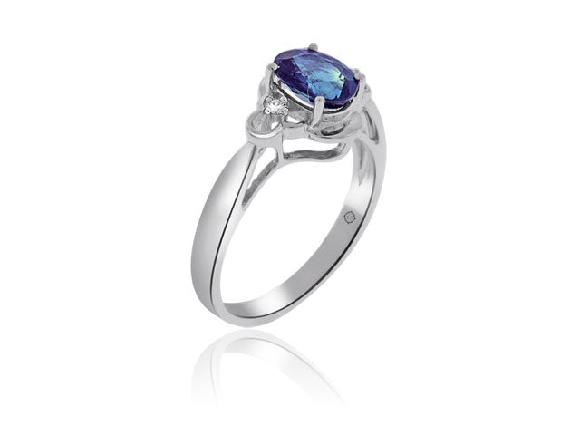 1.22 Carat 14k White Gold Sapphire And Diamond Ring - R10667