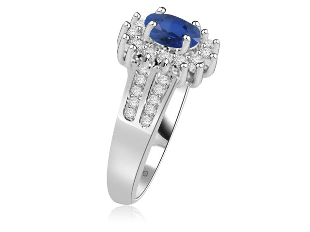 ORLANDA BLUE SAPPHIRE AND DIAMOND ENGAGEMENT RING - R254