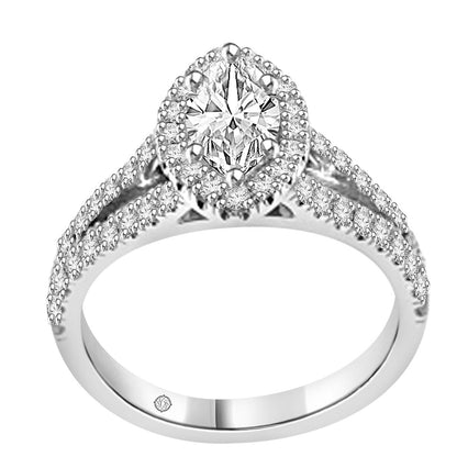 1.0 Carat 14K White Gold CHERYL DIAMOND ENGAGEMENT RING - R363