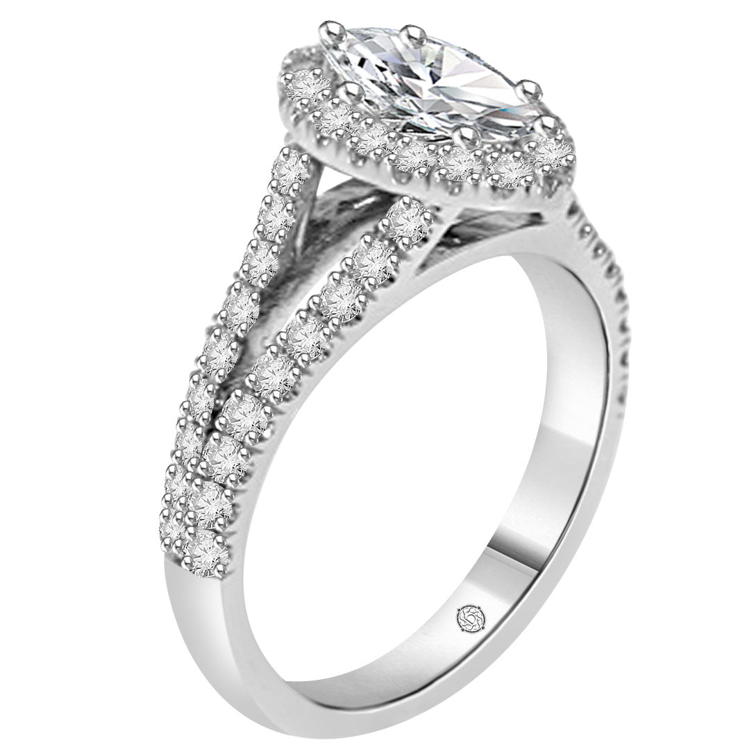 1.0 Carat 14K White Gold CHERYL DIAMOND ENGAGEMENT RING - R363