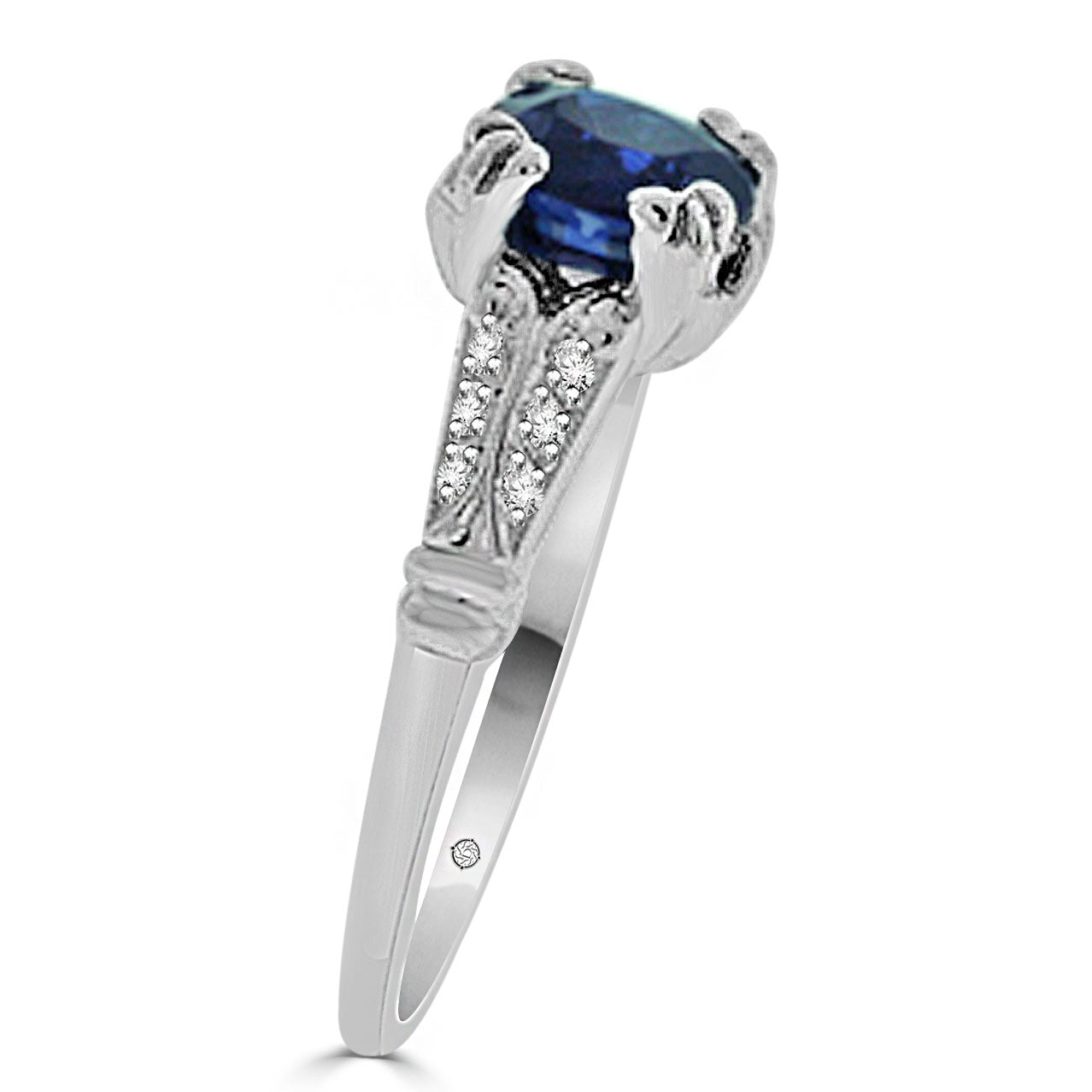 1.25 Carat 14k White Gold TARITA DIAMOND AND SAPPHIRE ENGAGEMENT RING - R172