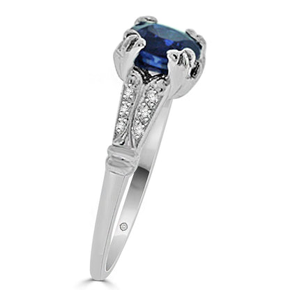 1.25 Carat 14k White Gold TARITA DIAMOND AND SAPPHIRE ENGAGEMENT RING - R172