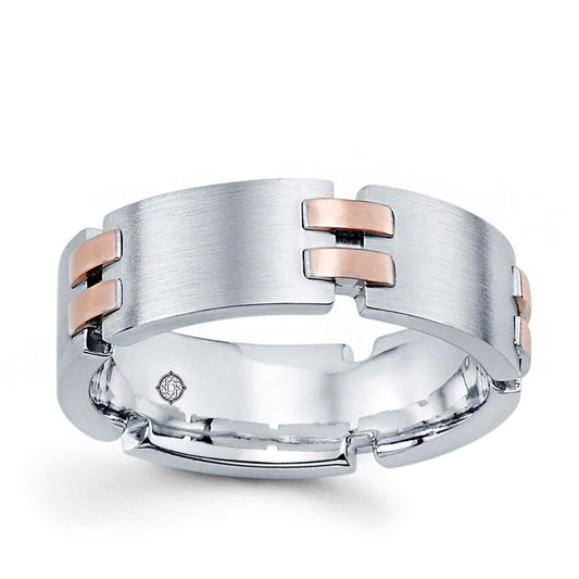 2-Tone 14k Gold Wedding Band - BAND2346