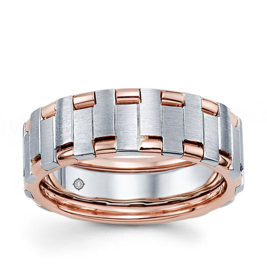 2-Tone 14k Gold Wedding Band - BAND2344