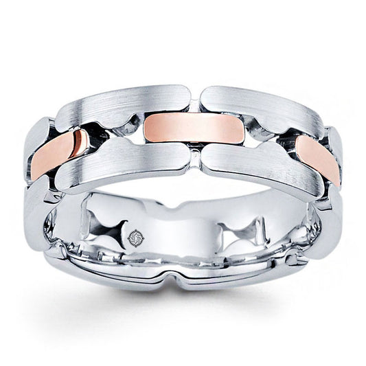 2-Tone 14k Gold Wedding Band - BAND2244