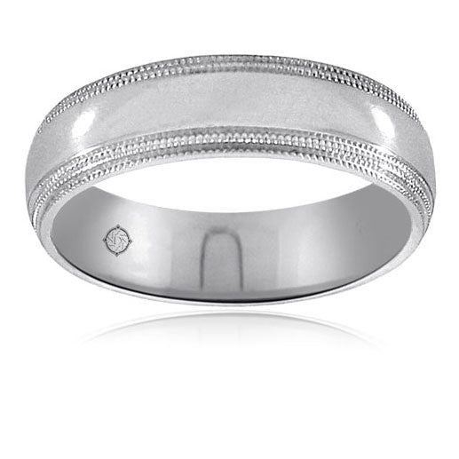 14K White Gold Wedding Band - BAND736