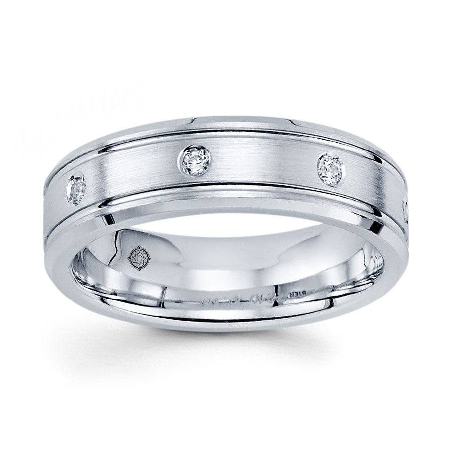 .28 Carat 14k Grey Gold Diamond Wedding Band - BAND2391