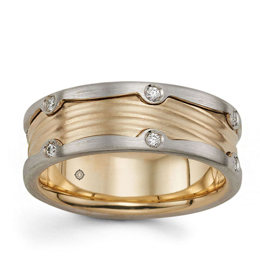 .19 Carat 2-Tone 14k Gold Diamond Wedding Band - BAND2332