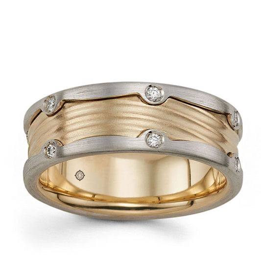 .19 Carat 2-Tone 14k Gold Diamond Wedding Band - BAND2332