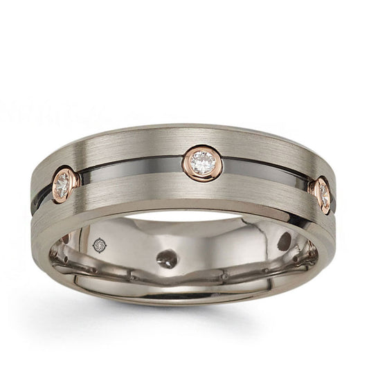 .24 Carat 14k Grey And Rose Gold Diamond Wedding Band - BAND2339