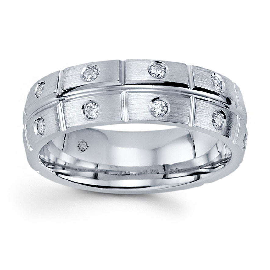 .80 Carat 14k White Gold Diamond Wedding Band - BAND2390