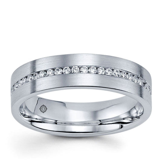 0.55 Carat 14k White Gold Diamond Wedding Band - BAND2384