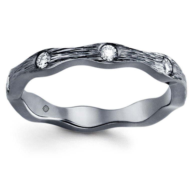 .24 Carat 14k Black Rhodium Diamond Wedding Band - BAND2393