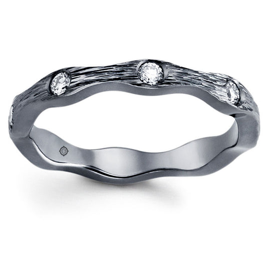 .24 Carat 14k Black Rhodium Diamond Wedding Band - BAND2393