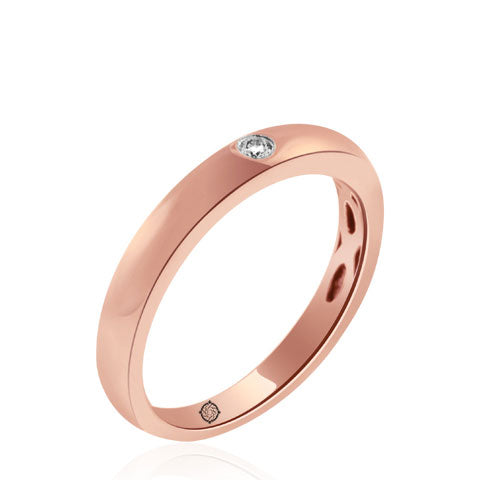 .05 Carat 14k Rose Gold Diamond Wedding Band - BAND1191