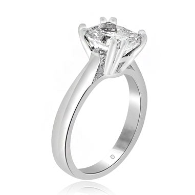 Solitaire Diamond Ring In Princess Double Prong Setting - R132