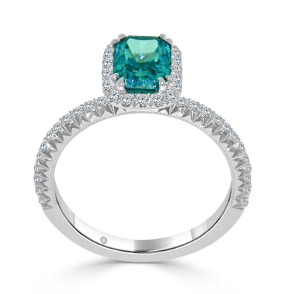 1.50 Carat 14k White Gold SHANIE BLUE AND WHITE DIAMOND ENGAGEMENT RING - R546