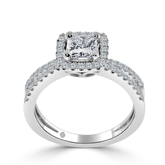 Split Shank Halo Engagement Ring (0.30ctw) - R390