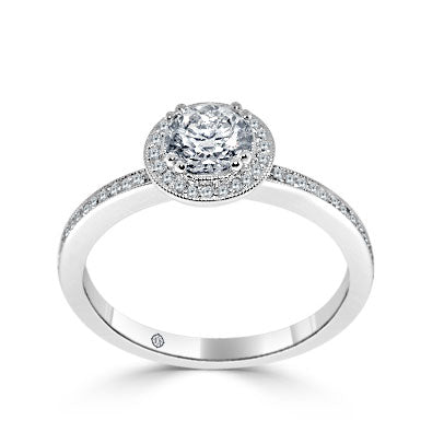 MICRO-PAVÉ HALO ENGAGEMENT RING - R272