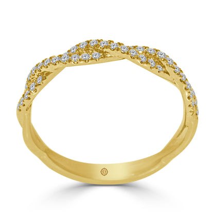 14k Yellow Gold Wedding Band (0.20ctw) - BAND2295