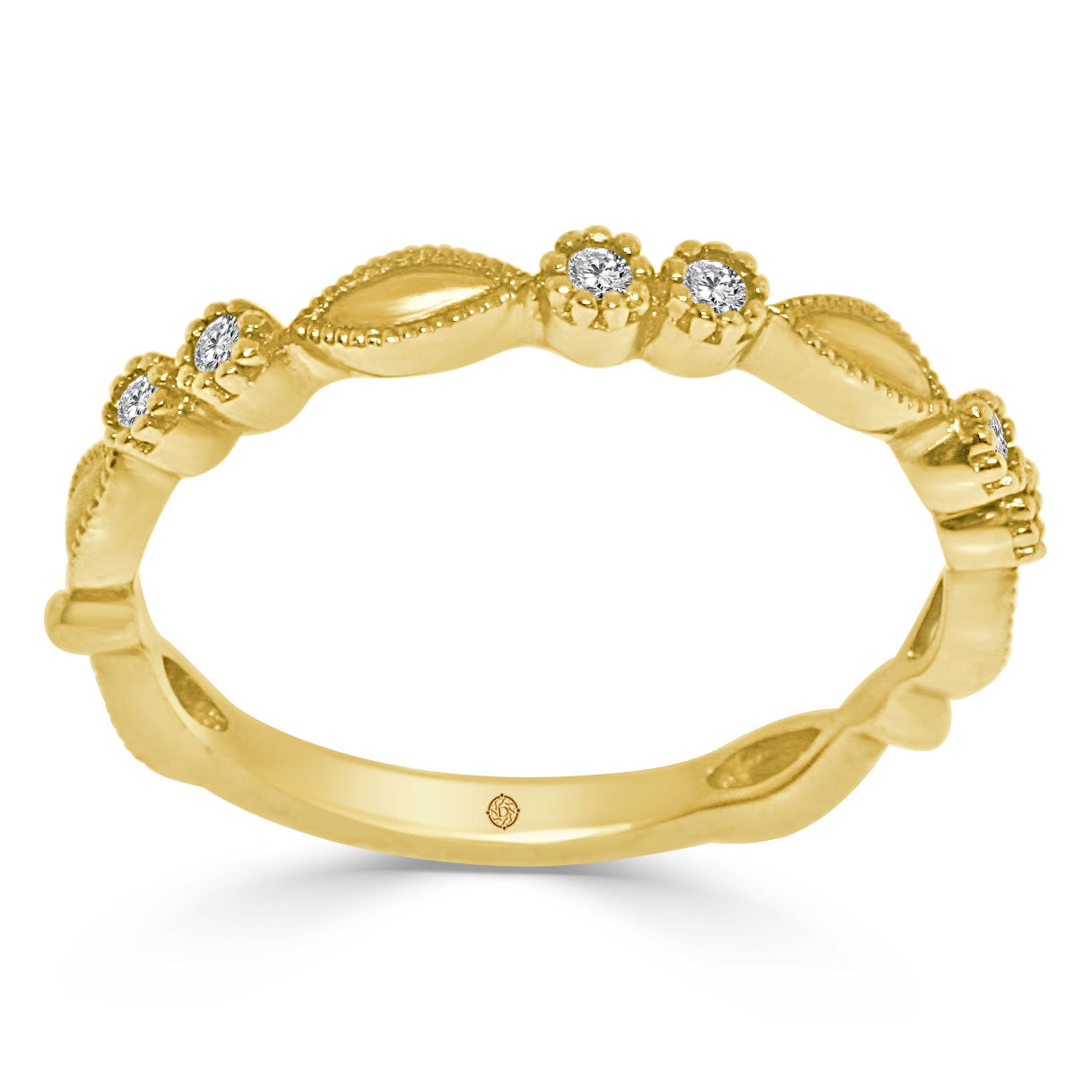 14k Yellow Gold Wedding Band (0.10ctw) - BAND2304