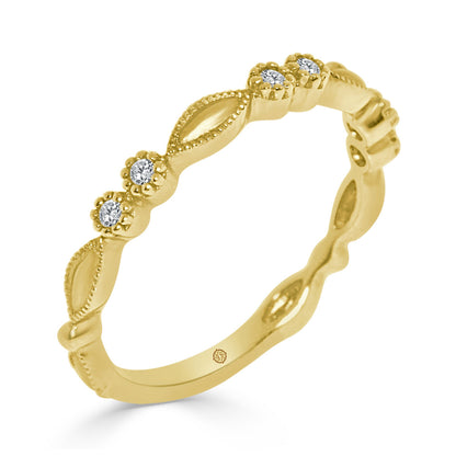 14k Yellow Gold Wedding Band (0.10ctw) - BAND2304