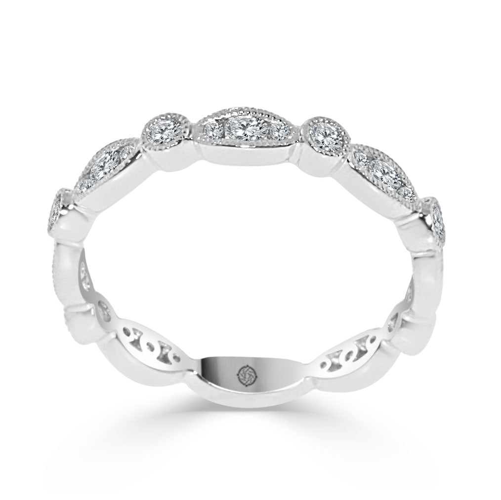 14k White Gold Wedding Band (0.61ctw) - BAND2320