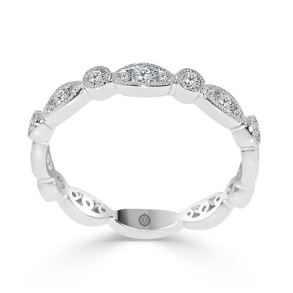 14k White Gold Wedding Band (0.61ctw) - BAND2320