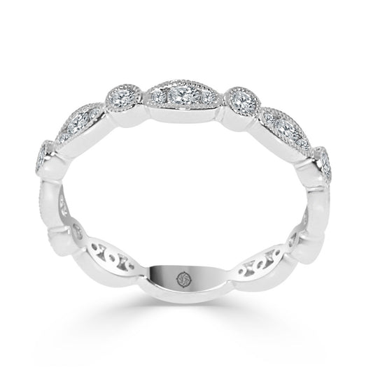 14k White Gold Wedding Band (0.61ctw) - BAND2320