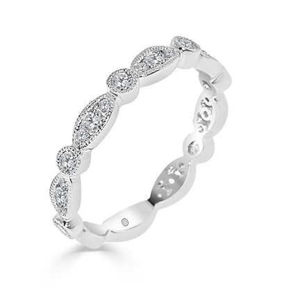 14k White Gold Wedding Band (0.61ctw) - BAND2320