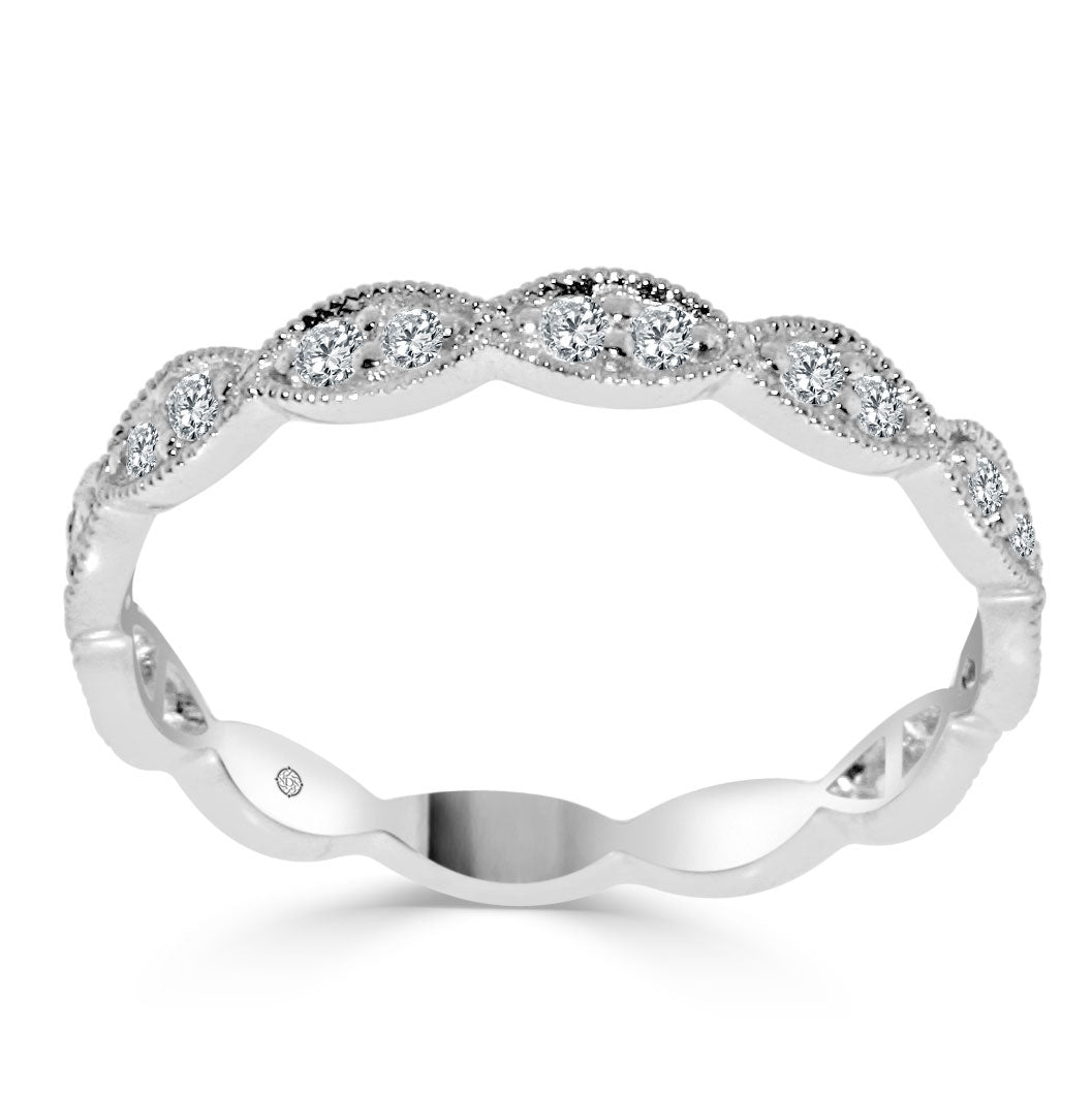 14k White Gold Wedding Band (0.24ctw) - BAND2326