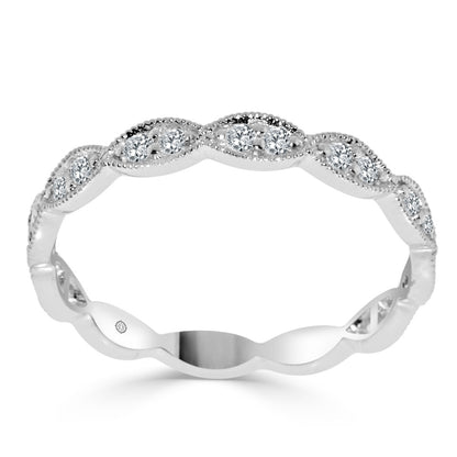 14k White Gold Wedding Band (0.24ctw) - BAND2326