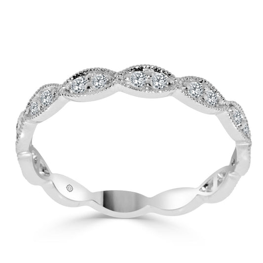 14k White Gold Wedding Band (0.24ctw) - BAND2326