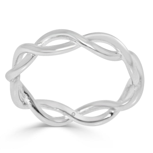 Plain Eternity Wedding Band In 14k White Gold - BAND2323