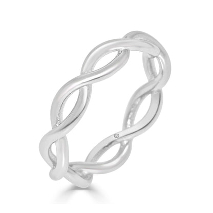 Plain Eternity Wedding Band In 14k White Gold - BAND2323