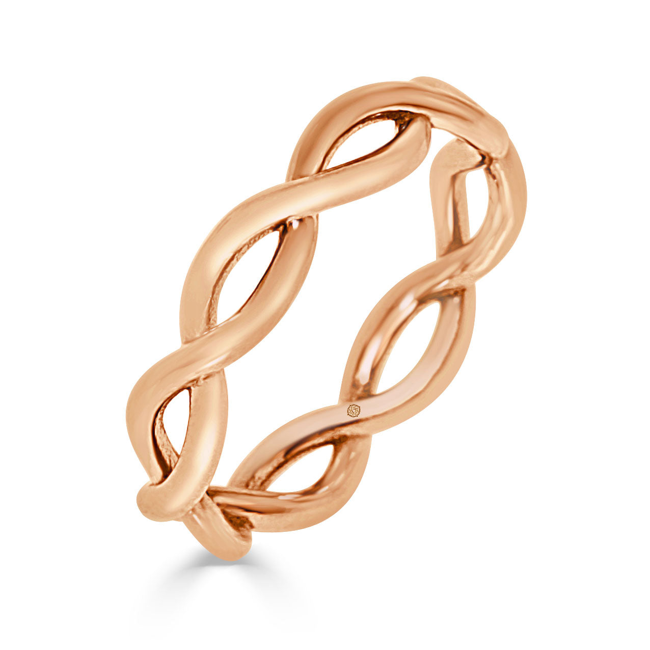 Plain Eternity Wedding Band In 14k Rose Gold - BAND2324
