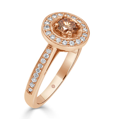.81 Carat 14k Rose Gold AQUENE DIAMOND ENGAGEMENT RING - R10861