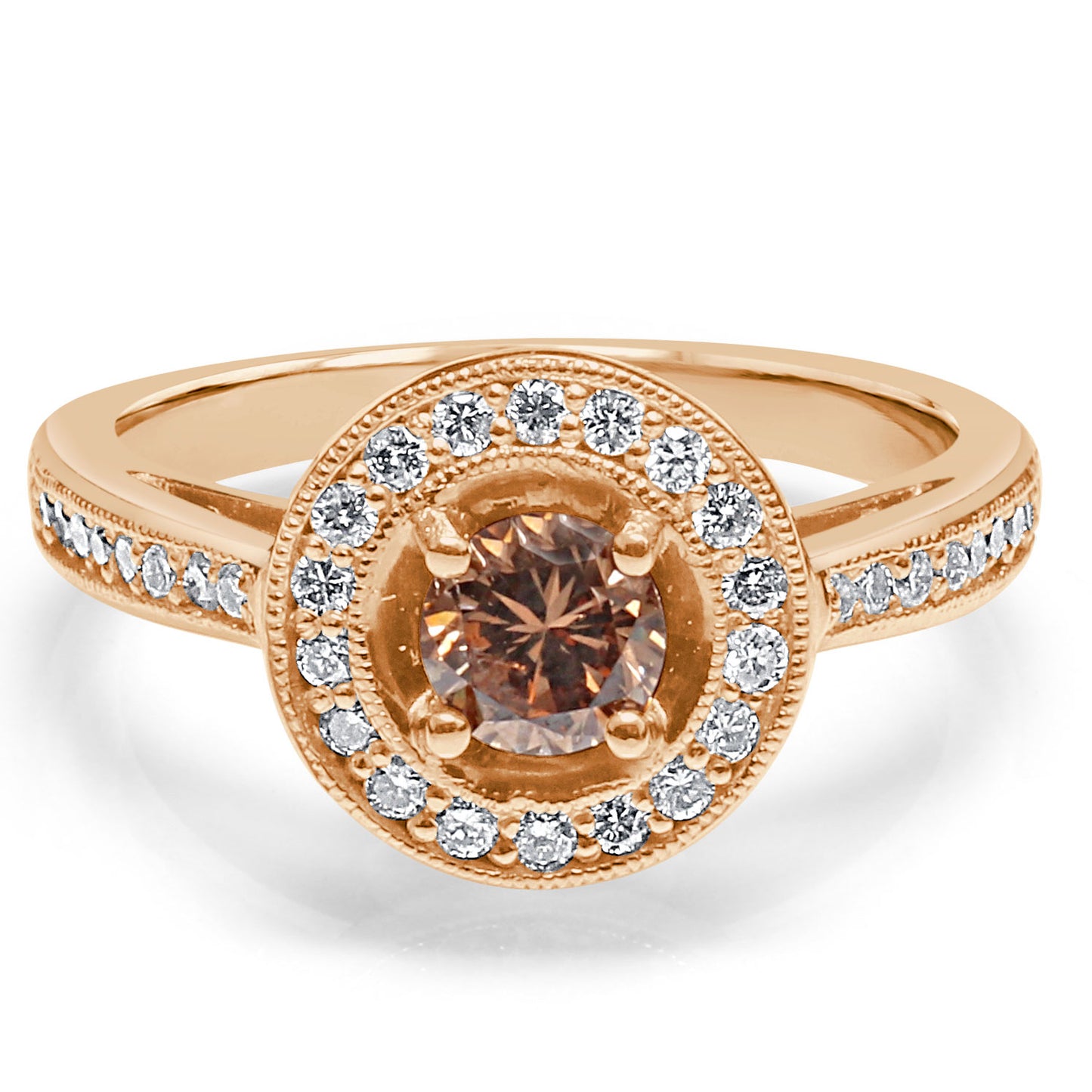 .81 Carat 14k Rose Gold AQUENE DIAMOND ENGAGEMENT RING - R10861