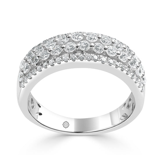 14k White Gold Elegant Diamond Band (1.10ctw) - BAND160