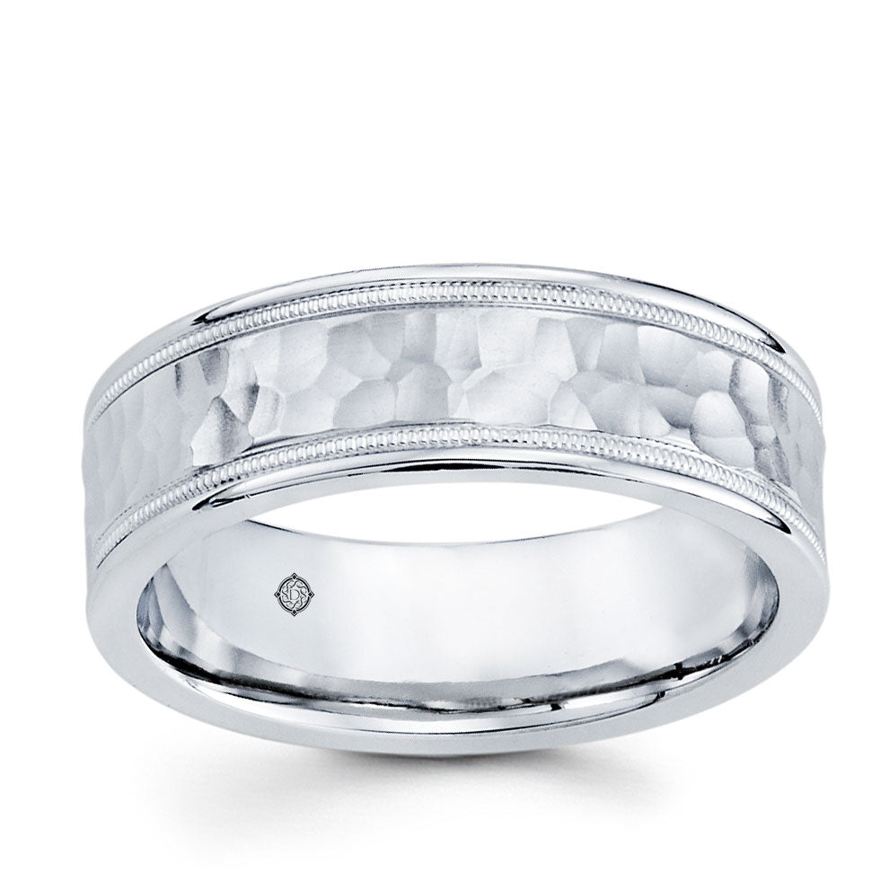 14K White Gold Wedding Band - BAND985