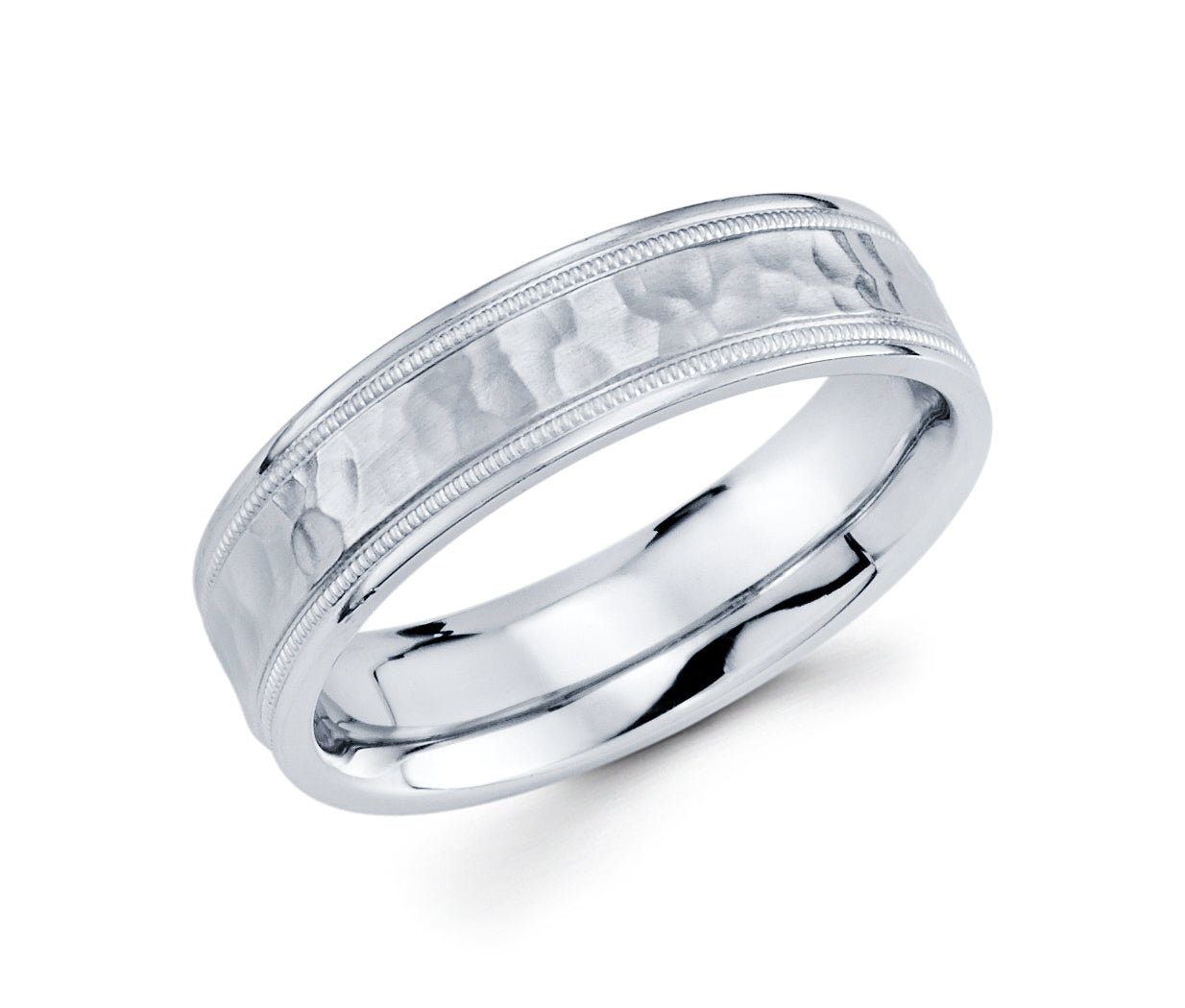 14K White Gold Wedding Band - BAND985