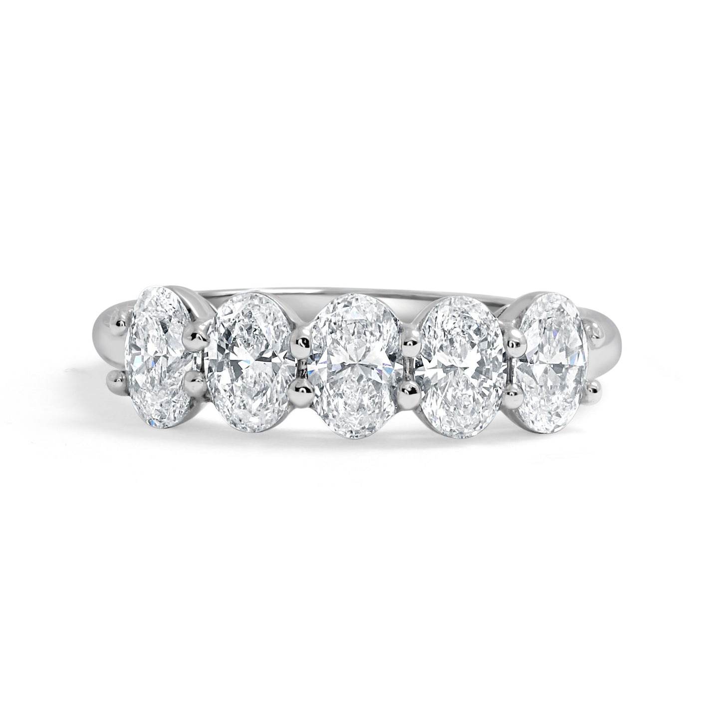 14k White Gold Classic Five Stone (1.20ctw) - BAND2593