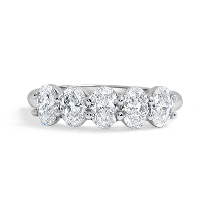 14k White Gold Classic Five Stone (1.20ctw) - BAND2593