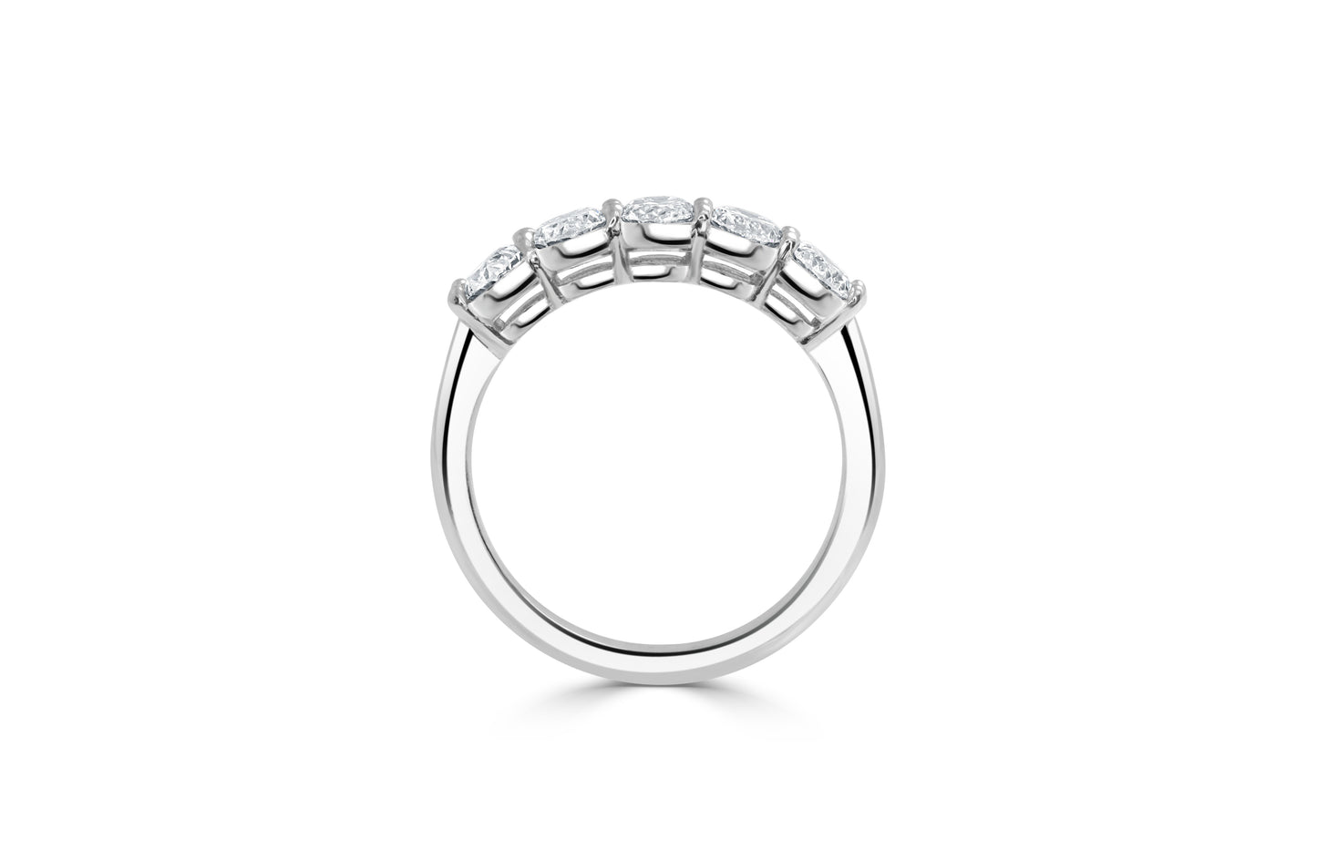 14k White Gold Classic Five Stone (1.20ctw) - BAND2593