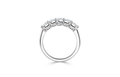 14k White Gold Classic Five Stone (1.20ctw) - BAND2593