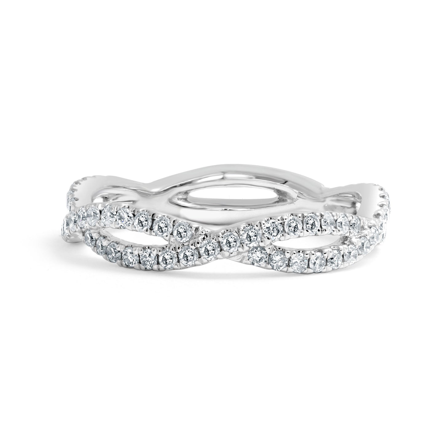 14K White Gold Twist Band (0.60ctw) - BAND2018